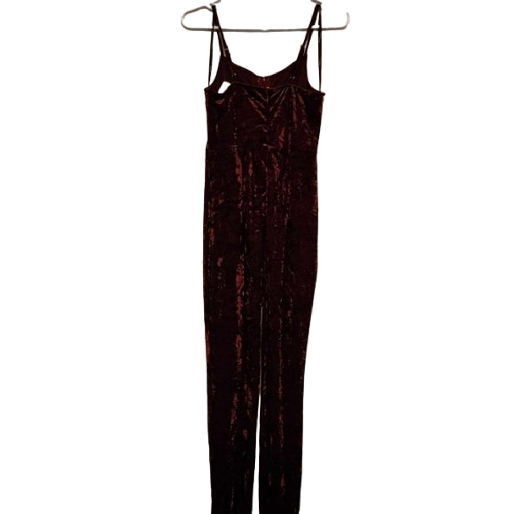 NWT Forever Twenty One Velvet like Pants suit in Burgundy - Picture 2 of 5